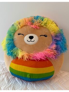 Squishmallows KellyToy Leonard Lion Rainbow Mane Plush Pillow Squishy Animal